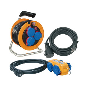 Power-Pack IP44 câble tambour 10m H07RN-F 3G1,5/ câble d’extension 10m H07RN-F 3G1,5/ distributeur de puissance 5m H07RN-F 3G1,5