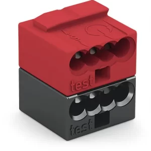 Connecteur femelle pour 4 conducteurs PUSH WIRE Ø 0,8 mm pour KNX gris foncé/rouge