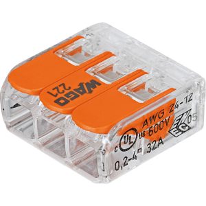 Born Wago 221 Connecteurs à levier compacts 3 voies 0,14 à 4 mm²